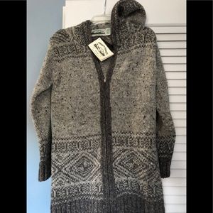 Hooded Aran Crafts cardigan